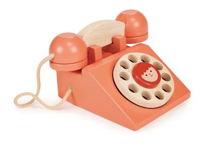 Mentari Jeu de Rôle: TÉLÉPHONE RING RING 15x12,5x8,5cm, en bois, en boîte, 2+