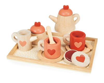 Mentari Cuisine: SET DE PLATEAUX À THÉ 23x16x9cm, 11 pièces, en bois, en boîte, 3+