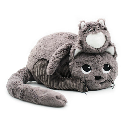 Peluche chat Miaou maman et son bébé gris – Les Ptipotos