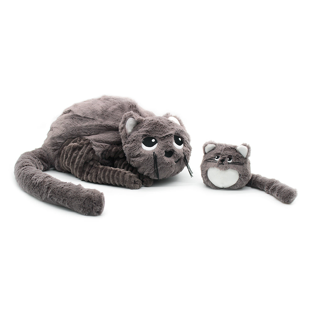 Peluche chat Miaou maman et son bébé gris – Les Ptipotos – vue 8