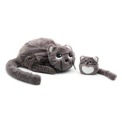 Peluche chat Miaou maman et son bébé gris – Les Ptipotos – vue 8