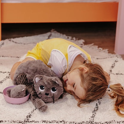 Peluche chat Miaou maman et son bébé gris – Les Ptipotos – vue 2