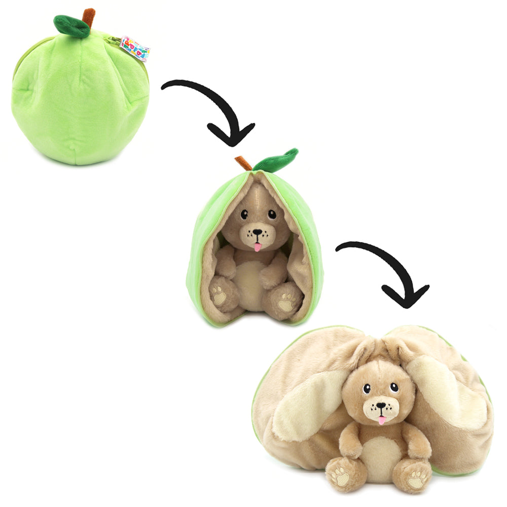 Peluche réversible Crocket le chien/pomme – Flipetz