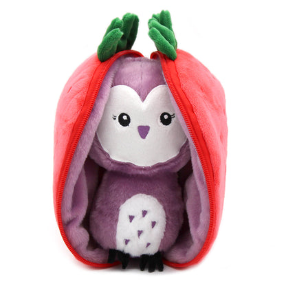 Peluche réversible Violet la chouette/fraise – Flipetz – vue 6