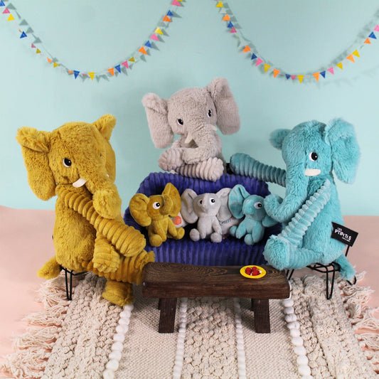 Peluche éléphant Dimoitou maman et son bébé gris clair – Les Ptipotos – vue 2