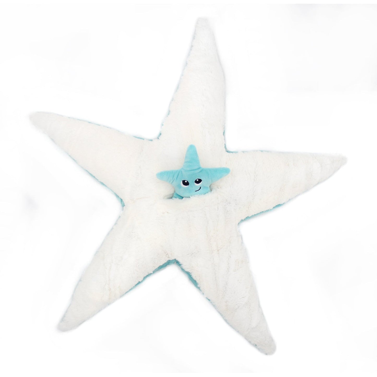Peluche étoile de mer Wahou maman et son bébé bleu aqua – Les Ptipotos – vue 5