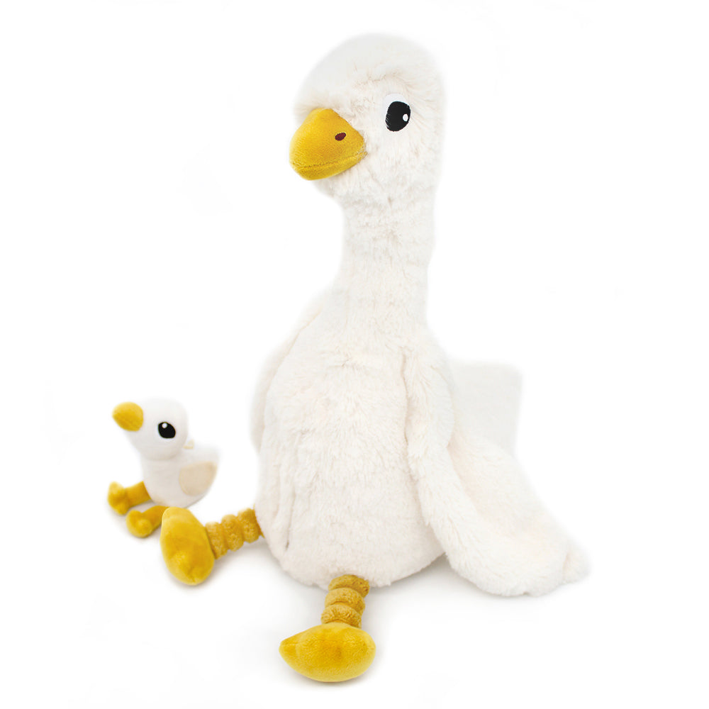 Peluche oie Jébongou maman et son bébé blanc – Les Ptipotos – vue 4