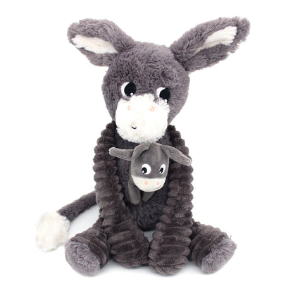 Peluche âne Poitou maman et son bébé gris – Les Ptipotos – vue 7