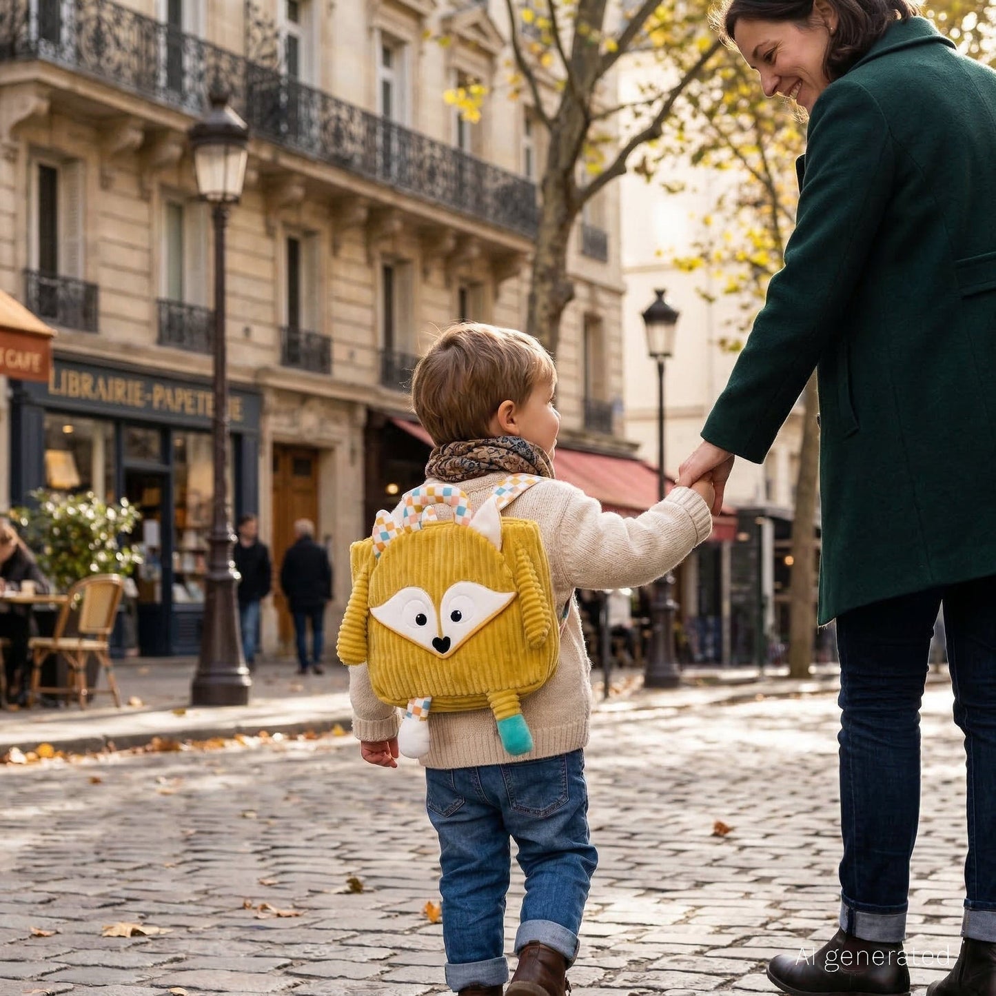 Sac à dos velours côtelé Cyranos le renard – vue 2