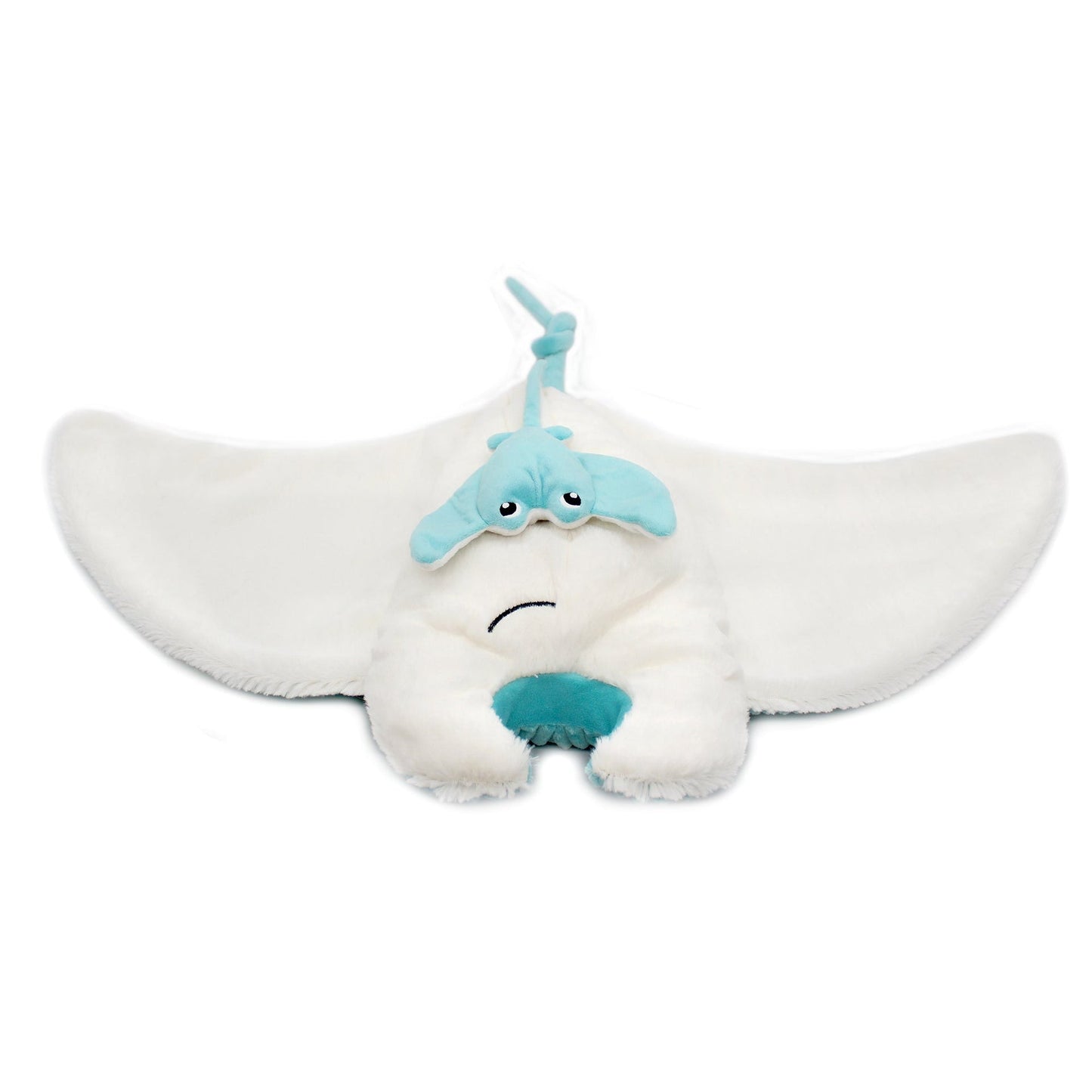 Peluche raie manta Mantalou maman et son bébé bleu aqua – Les Ptipotos – vue 5