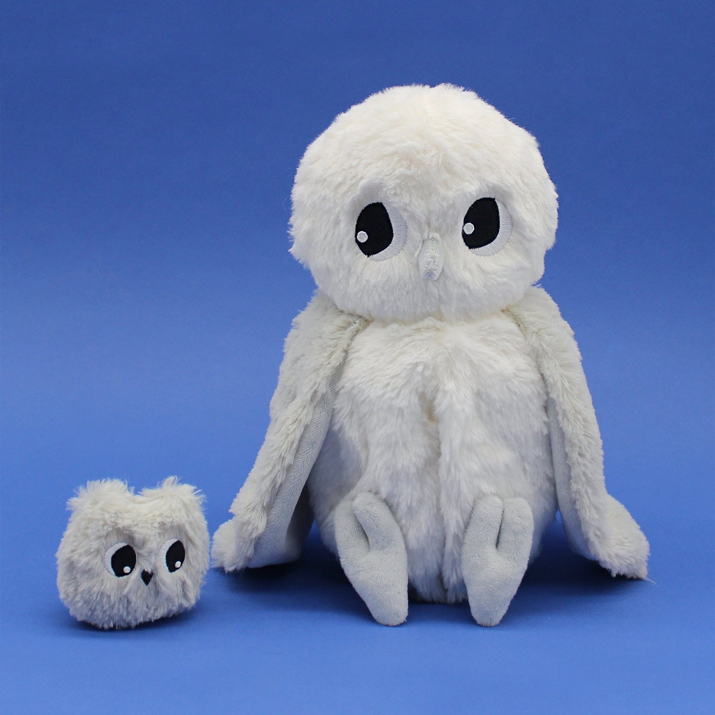 Peluche chouette polaire Coucou maman et son bébé gris clair – Les Ptipotos