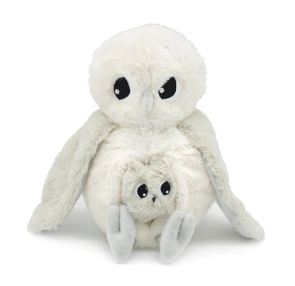 Peluche chouette polaire Coucou maman et son bébé gris clair – Les Ptipotos – vue 8