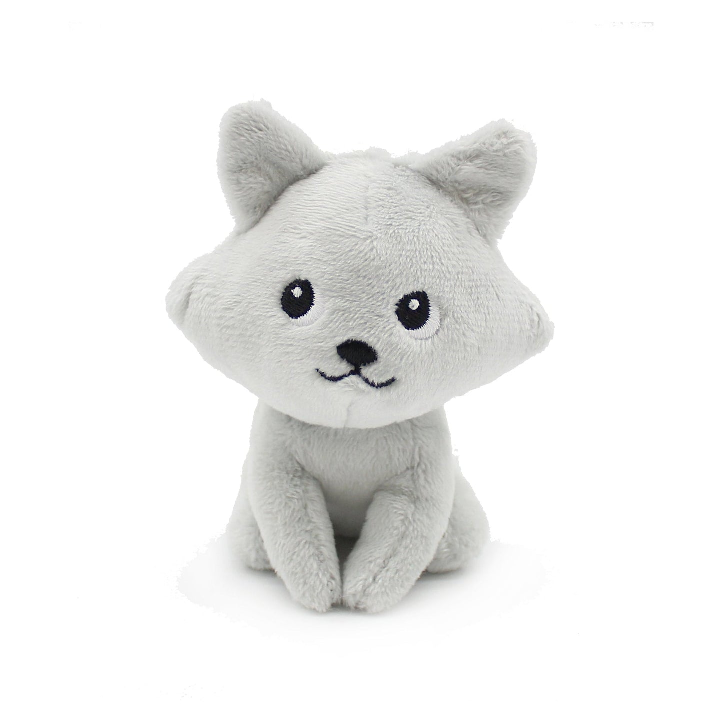 Peluche renard arctique Frimou maman et son bébé gris clair – Les Ptipotos – vue 9