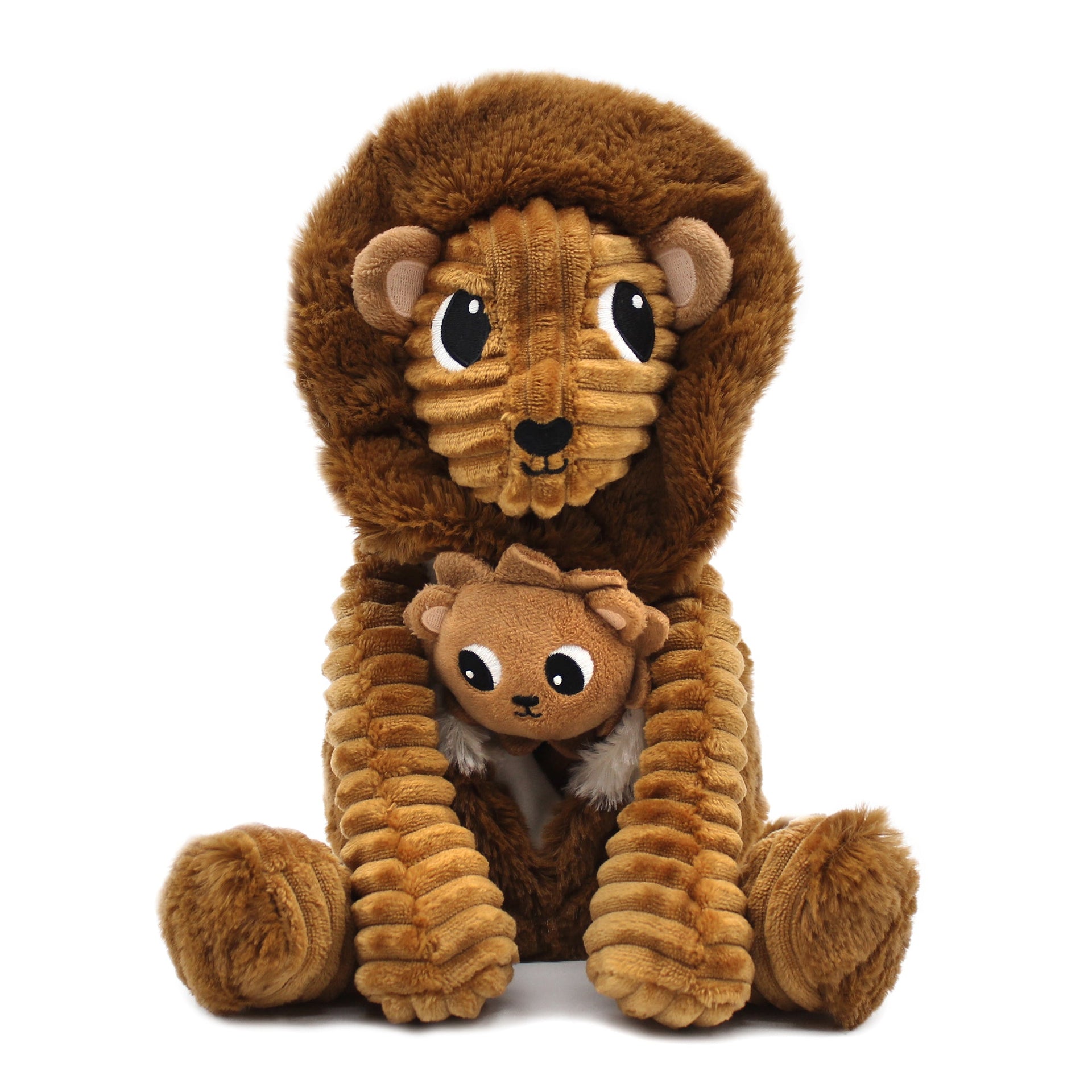 Peluche lion Graou papa et son bébé marron cassonade – Les Ptipotos – vue 6