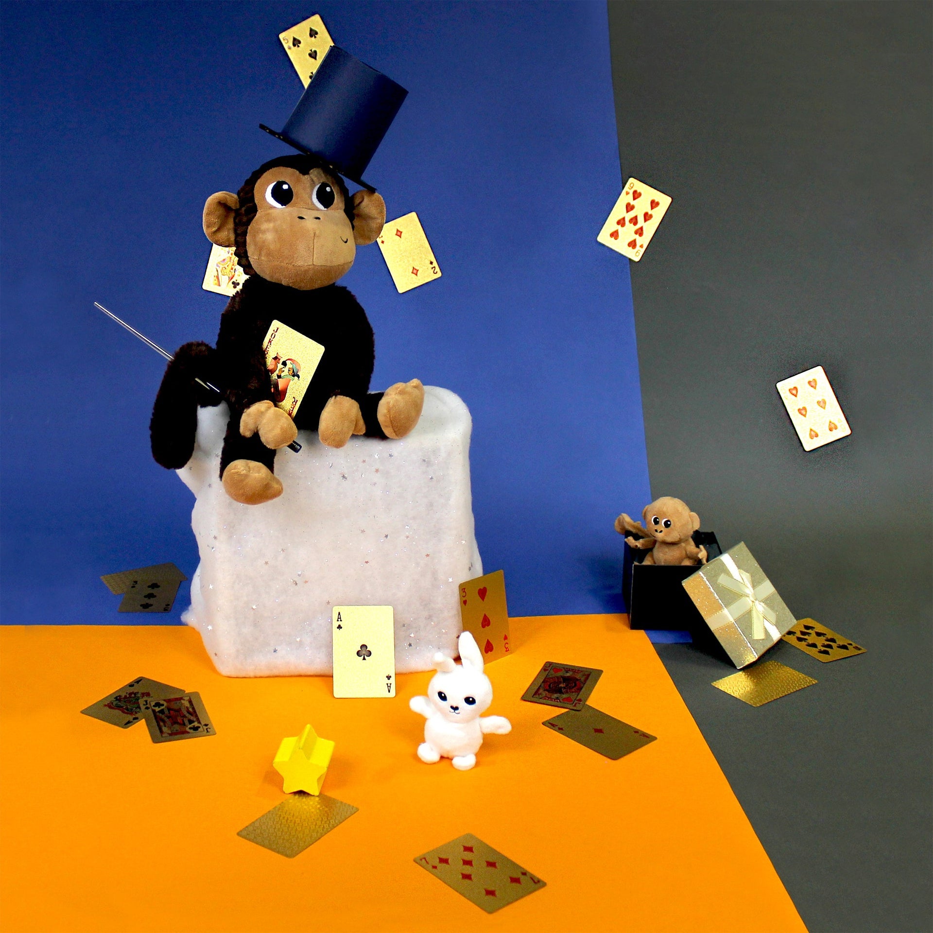 Peluche singe Zazou maman et son bébé marron chocolat – Les Ptipotos – vue 8