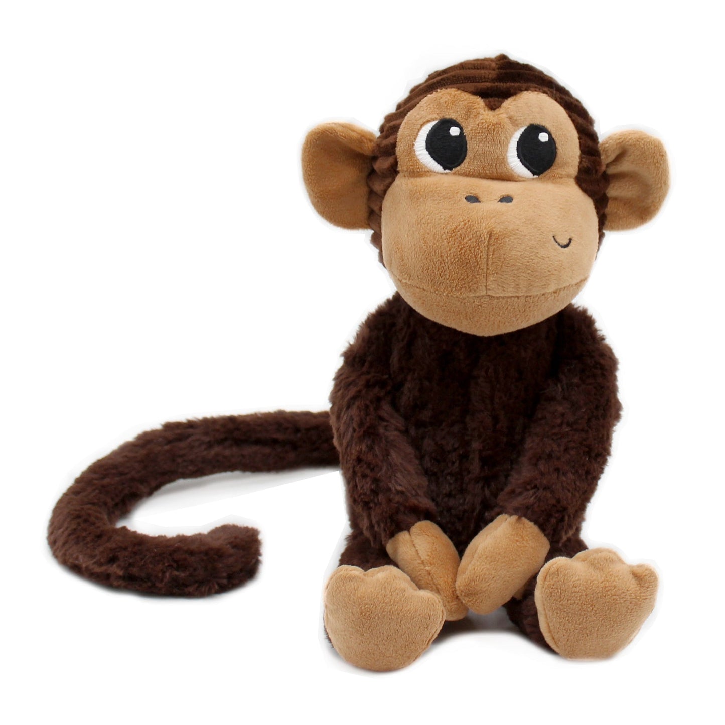 Peluche singe Zazou maman et son bébé marron chocolat – Les Ptipotos – vue 3