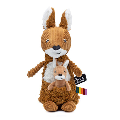 Peluche kangourou Allezou maman et son bébé cassonade – Les Ptipotos