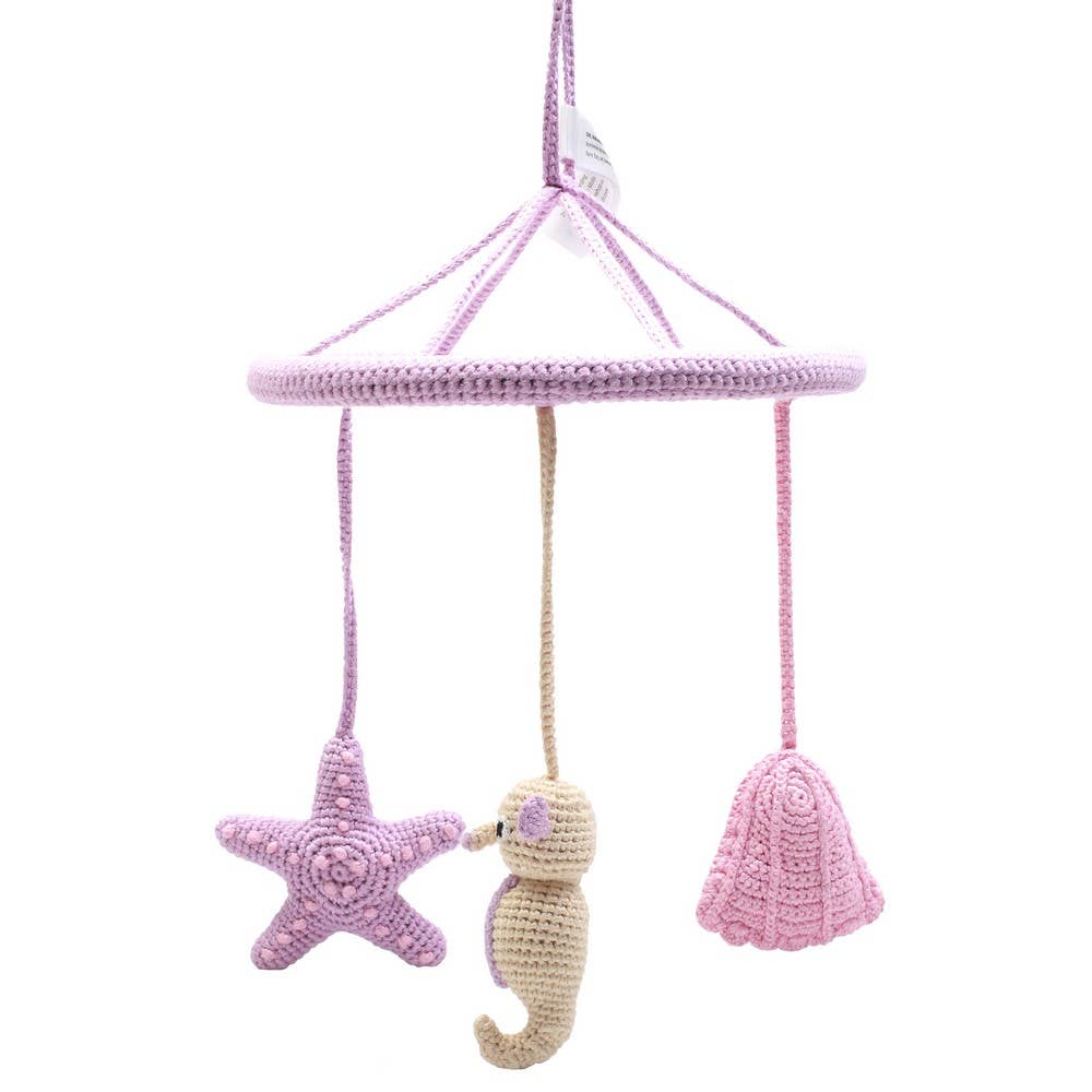 Mobile mit Seesternen, Seepferdchen und Muscheln