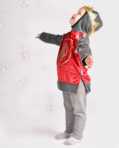 Red Knight Tunic with Hood 98-104 cm 2-4 years