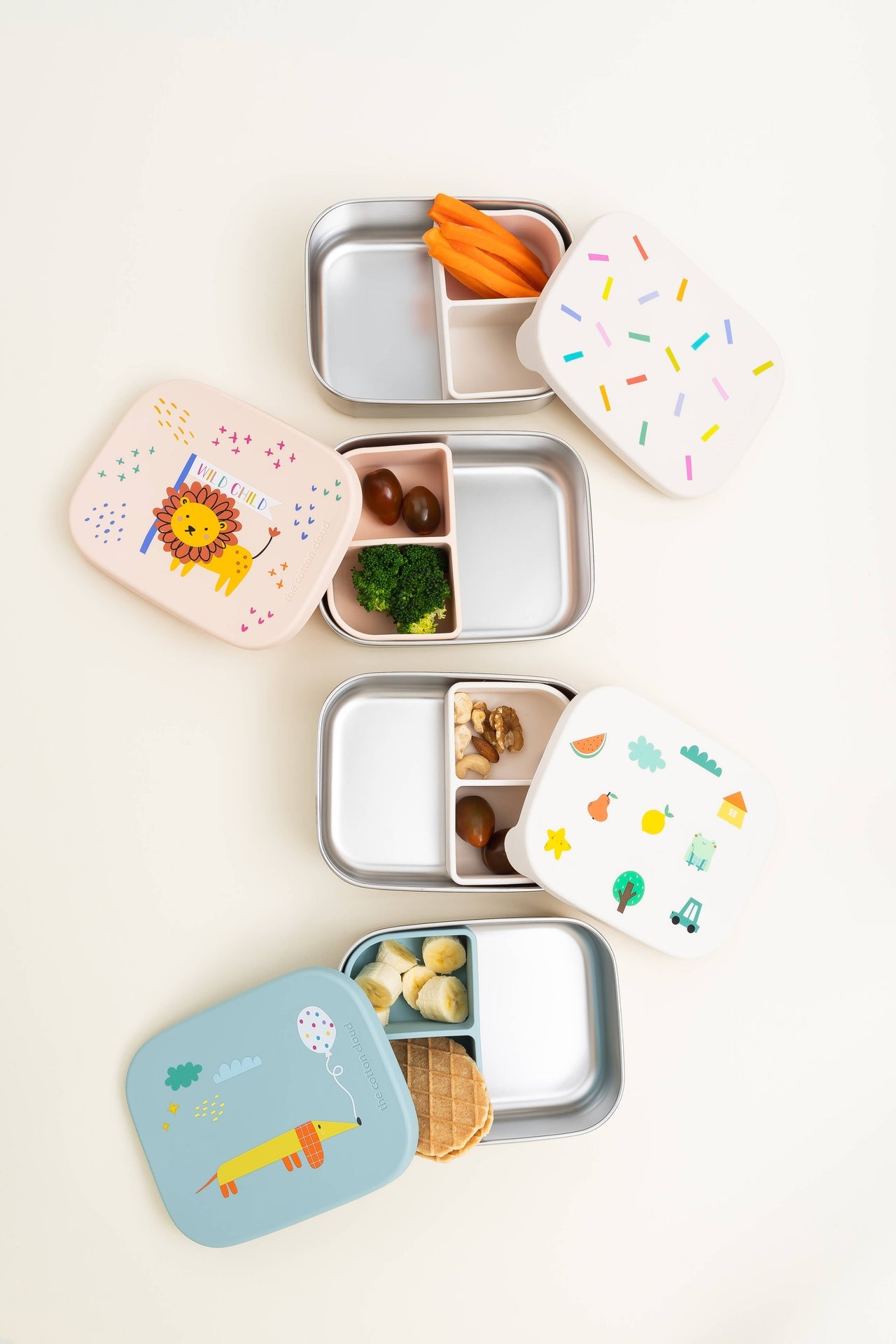 Origami Stainless Steel Lunch Box with Compartments for Children