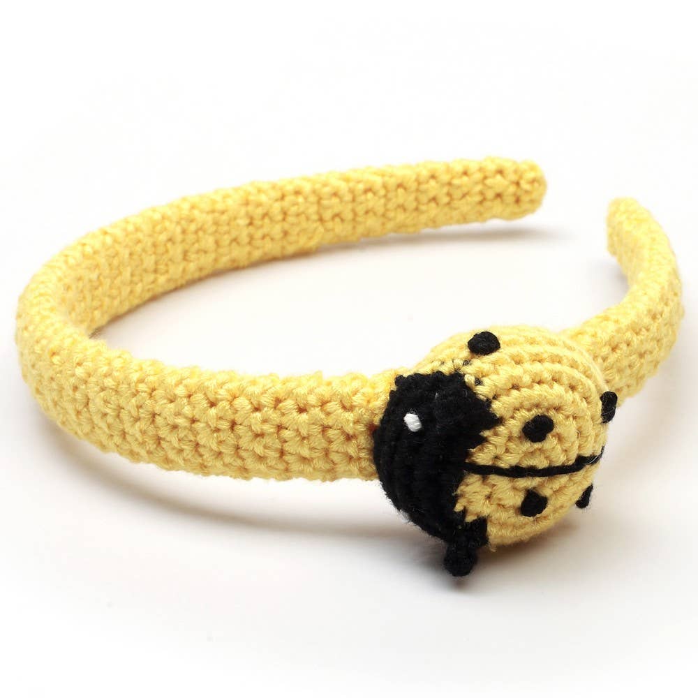 Serre-tête avec coccinelle - Jaune