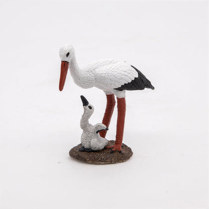 Figurine Cigogne et son bébé