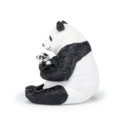 Figurine Panda assis et son bébé