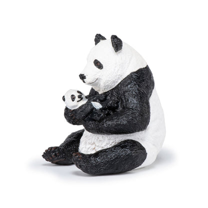 Figurine Panda assis et son bébé