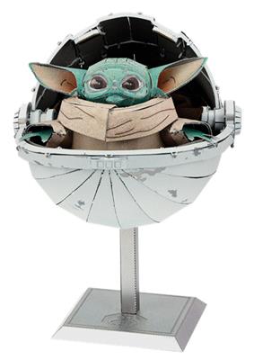 MetalEarth: ICONX - STAR WARS Le Mandalorien / L'ENFANT 8x5.79x9.19cm, maquette 3D en métal avec 2 feuilles multicolorées, en boîte 13,5x22x2cm, 14+