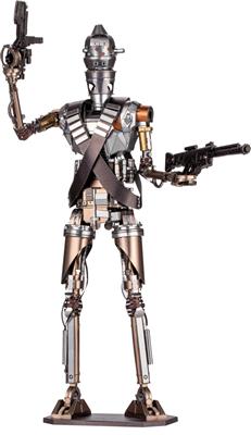MetalEarth: ICONX - STAR WARS Le Mandalorien / IG-11 4x11.5x22.5cm, maquette 3D en métal avec 3,25 feuilles multicolorées, en boîte 13,5x22x2cm, 14+