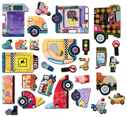 Boîte De Puzzle Magnétique - Véhicules