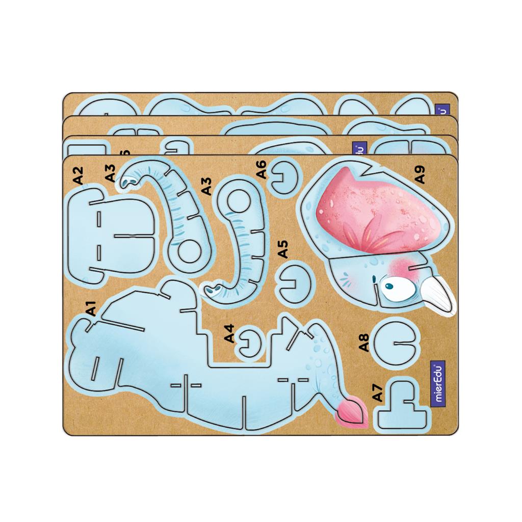 3D Construction Puzzle - African Elephant