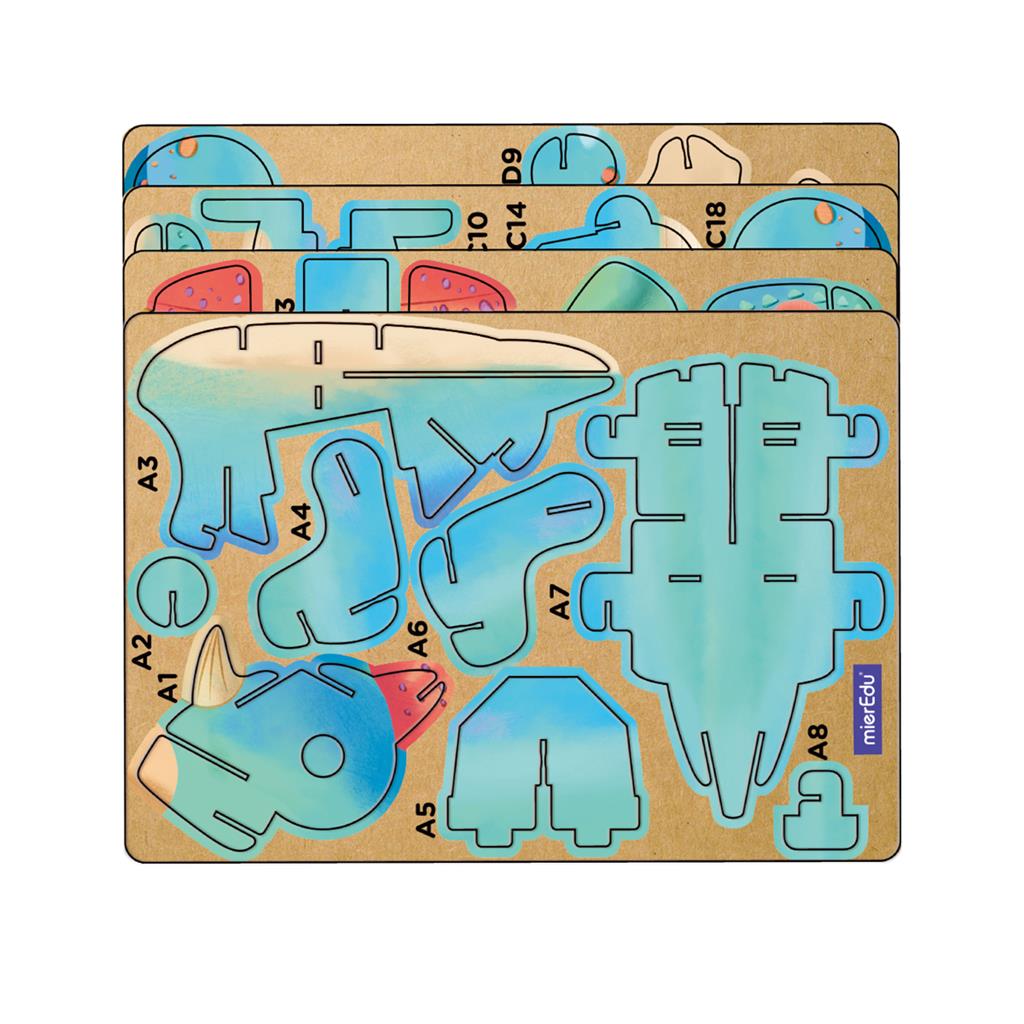 3D Puzzle Construction - Triceratops