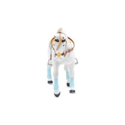 Figurine Cheval de la cavalière fashion bleue