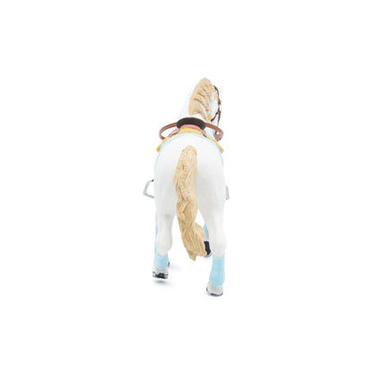 Figurine Cheval de la cavalière fashion bleue