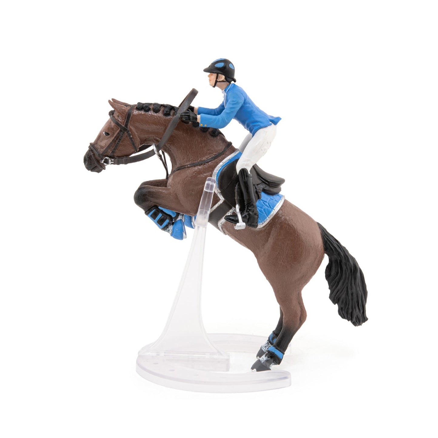 Figurine Cheval de saut d'obstacle et sa cavalière