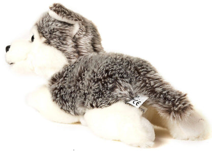 Peluche Chiot husky couché gris