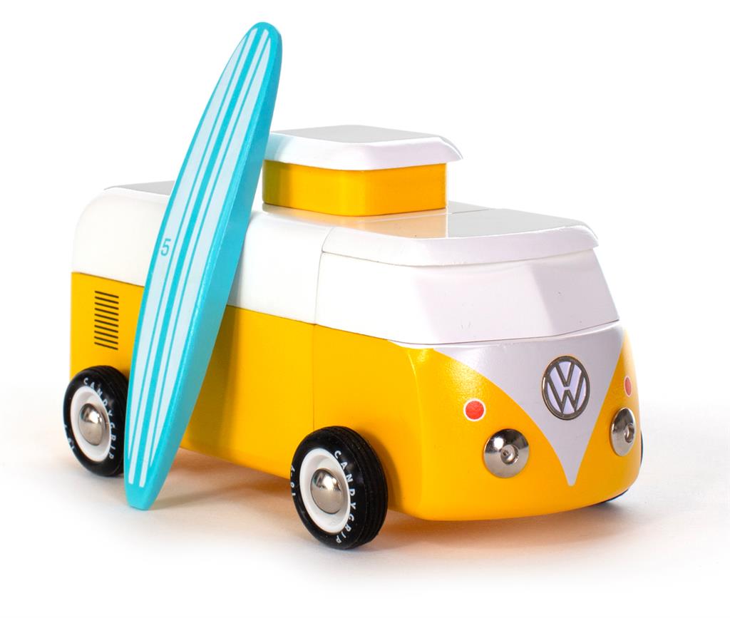 Voiture en Bois Candycar World - Van de Plage Jaune