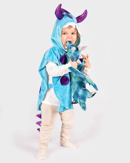 Cape Mini Monstre Bleu Taille 86-110 cm 1-4 ans