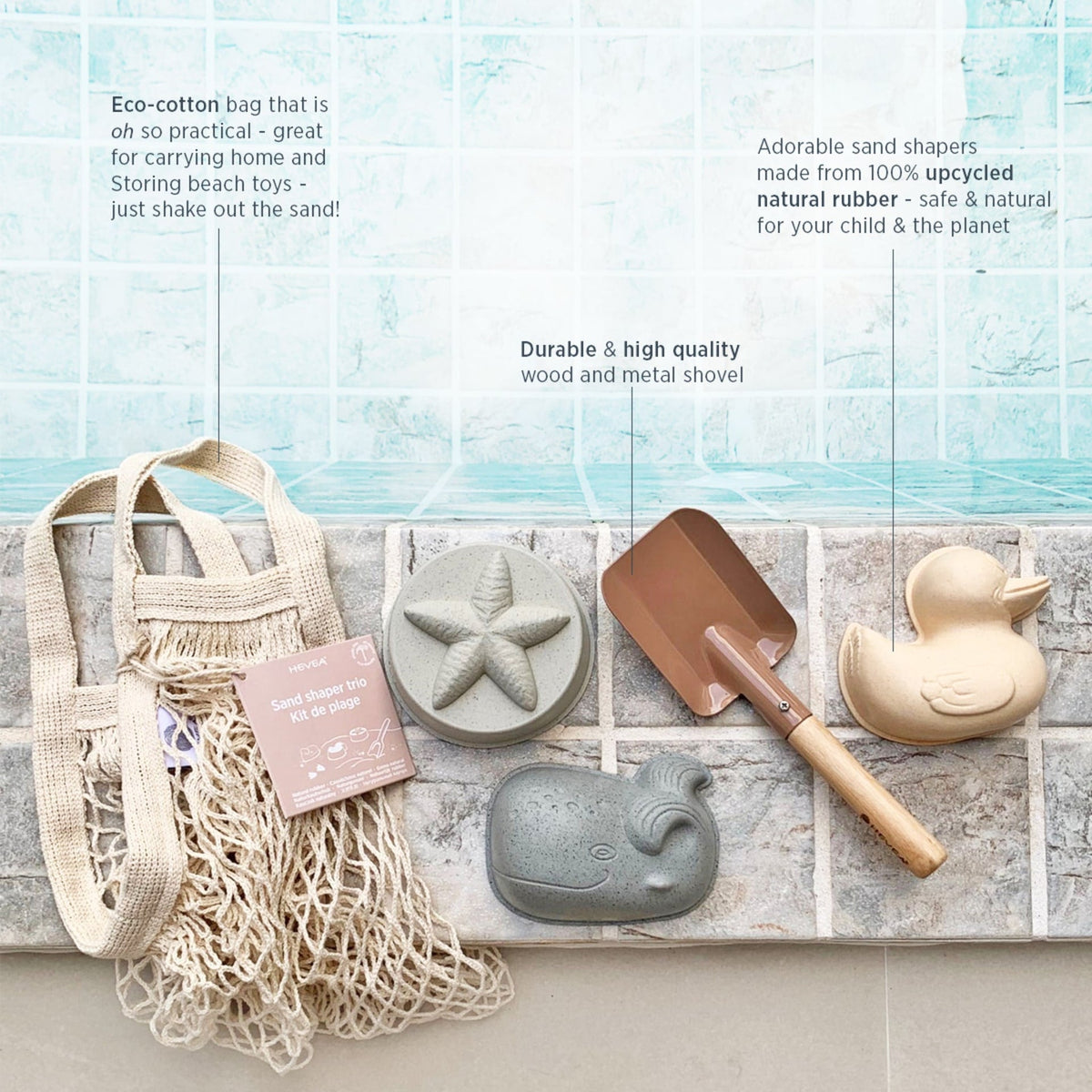 Set de moules à sable Sand Shaper Trio – HEVEA