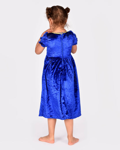 Blue velvet princess dress for 2-4 years (size 98-104)