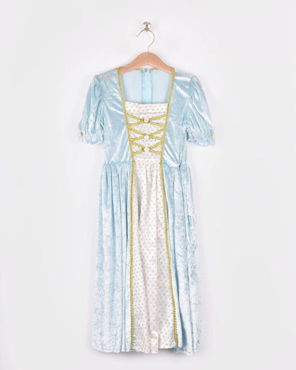 Robe de princesse en velours bleu clair 110-116 cm 4-6 ans