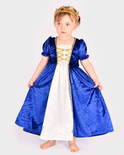 Blue velvet princess dress 110-116 cm 4-6 years