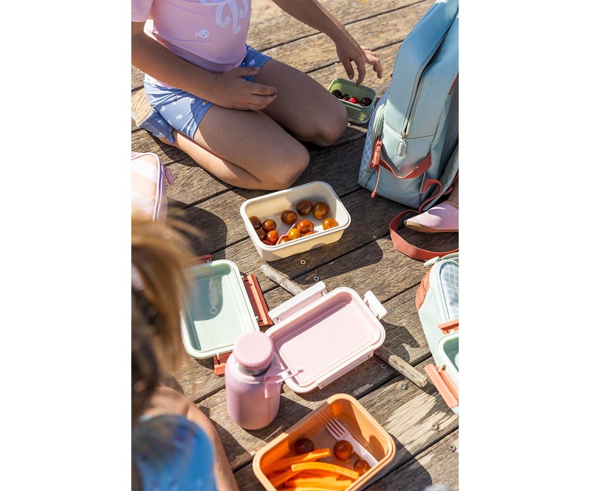 Kinder Bento Lunchbox Rosa Streifen