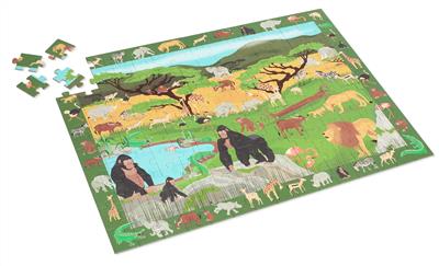 Scratch Puzzle 150pcs: DISCOVERY / SAVANE 60x43,5cm, en carton, en boîte diam.26xH10cm, 6+