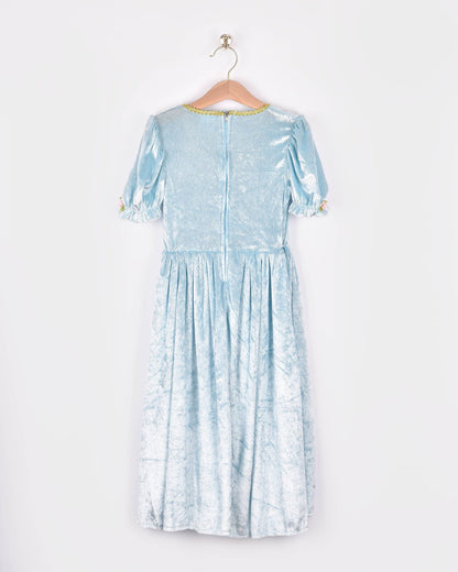 Robe de princesse en velours bleu clair 110-116 cm 4-6 ans