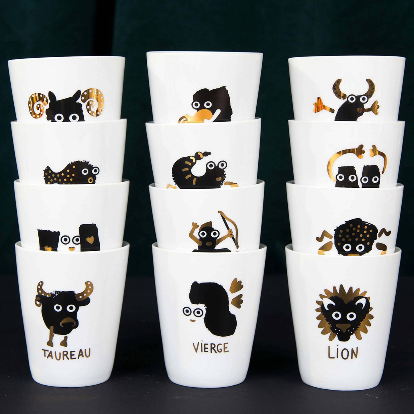 Porcelain mug with zodiac signs
