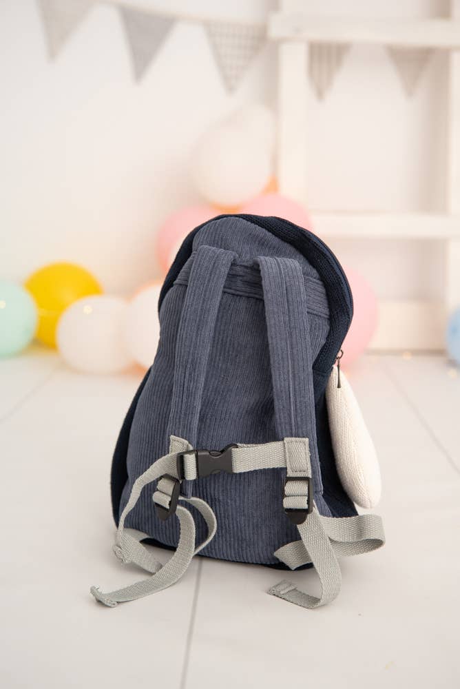 Gehäkelter Pinguin-Rucksack – Blau und Weiß