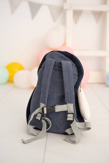 Gehäkelter Pinguin-Rucksack – Blau und Weiß