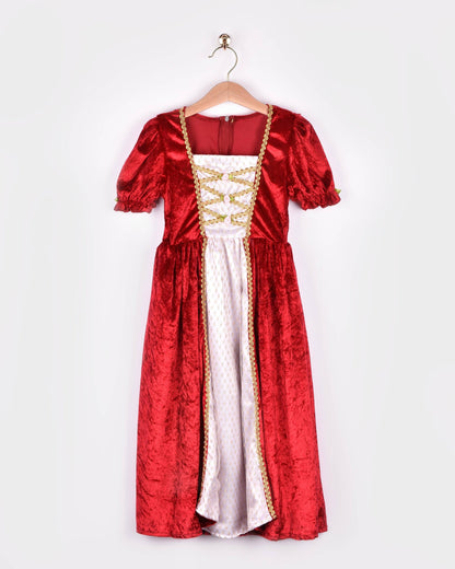 Princess dress in red velvet, size 110-116 cm (4-6 years)
